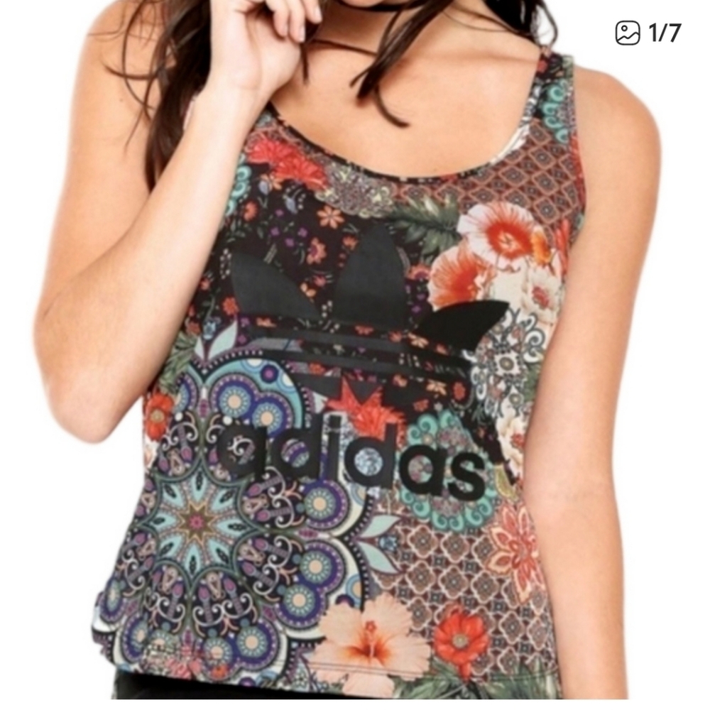 Adidas x The FARM Rio Jardim Agharta Floral Tropical Tank Top Women’s S